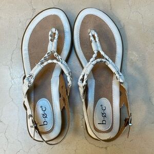b.o.c. Brand white and silver thong sandal